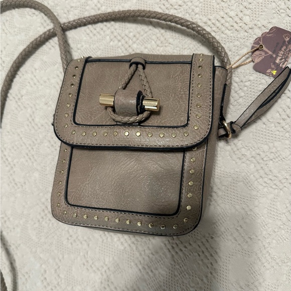 Taupe Studded Crossbody Bag NWT - Picture 5 of 6